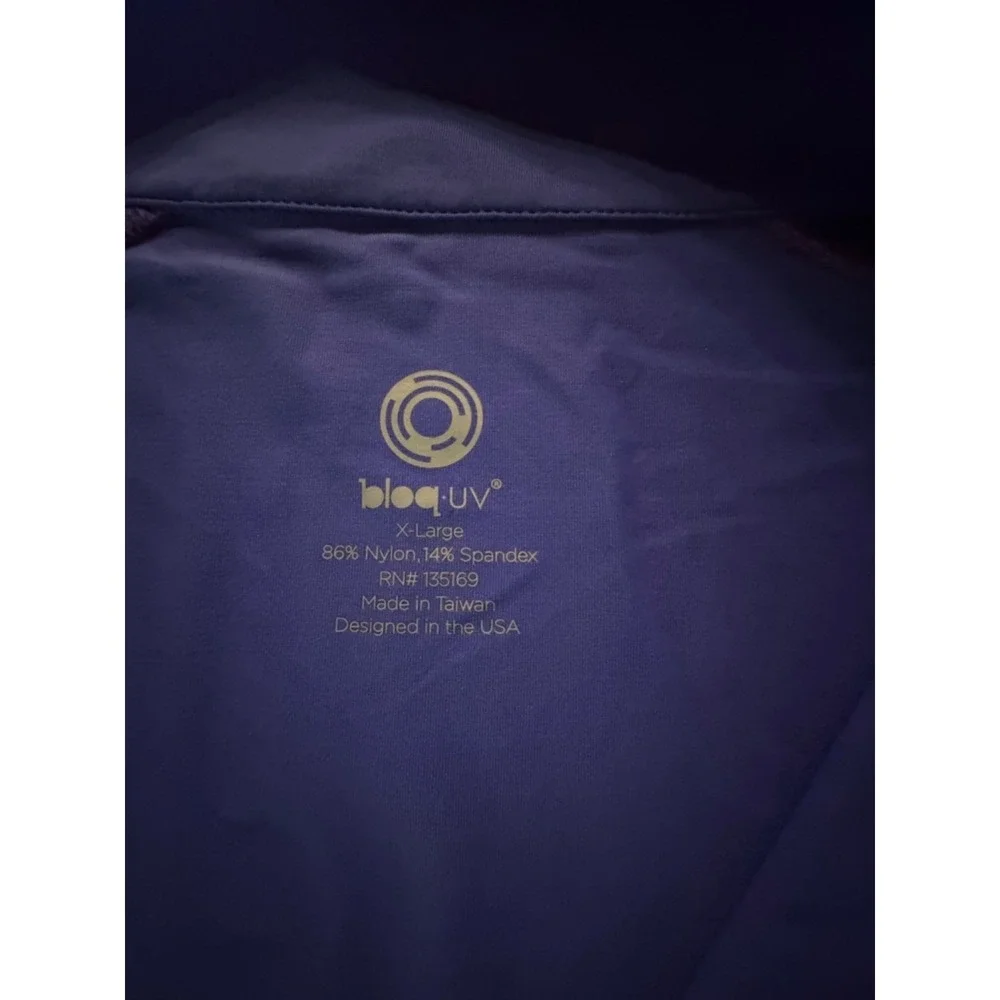 Bloq UV Men's UPF Sun Block Performance Fishing Shirt XL Blue Sporty EUC